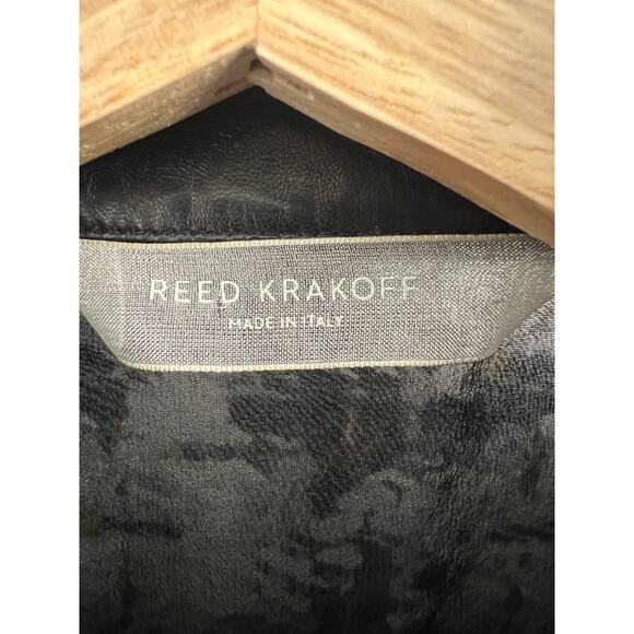 Reed Krakoff ABSTRACT TWEED PRINT LEATHER COLLAR ORGANZA SHIRT, 8 aso Nashville - Picture 5 of 8